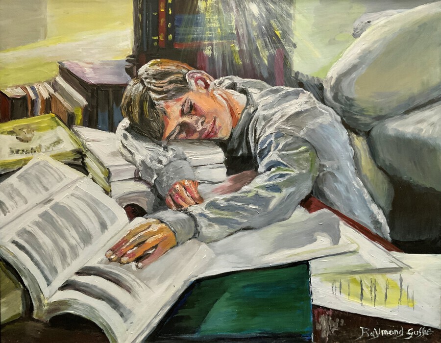 Antique 'Sleeping Genius' - Contemporary - Scottish School - Oil Portrait Painting
