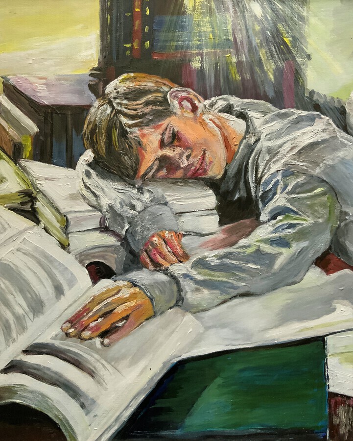 Antique 'Sleeping Genius' - Contemporary - Scottish School - Oil Portrait Painting