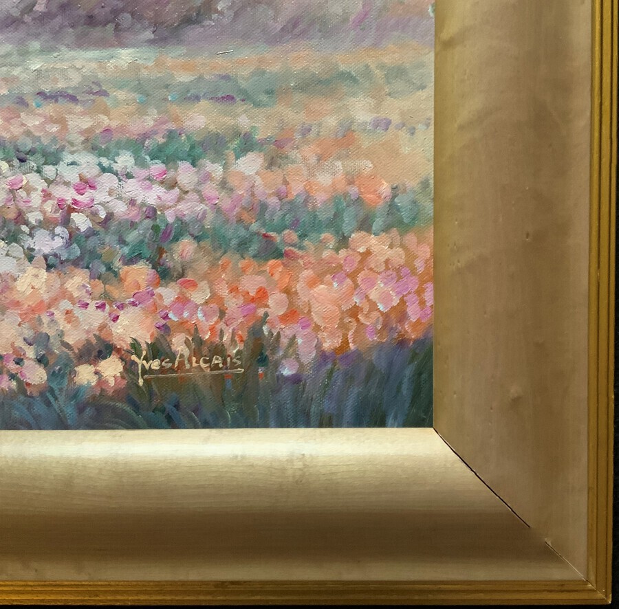 Antique 'Blossoming Meadow' - Large Contemporary Impressionist Landscape Oil Painting