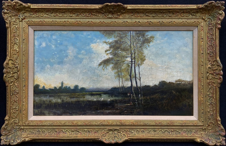 CIRCLE OF Paul Désiré Trouillebert (1829-1900) 19thc Impressionist Landscape Oil