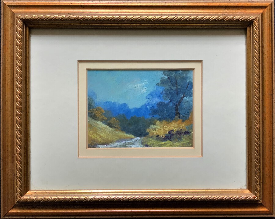 A Lovely Original 20thc Miniature Impressionist Landscape Oil & Impasto Painting