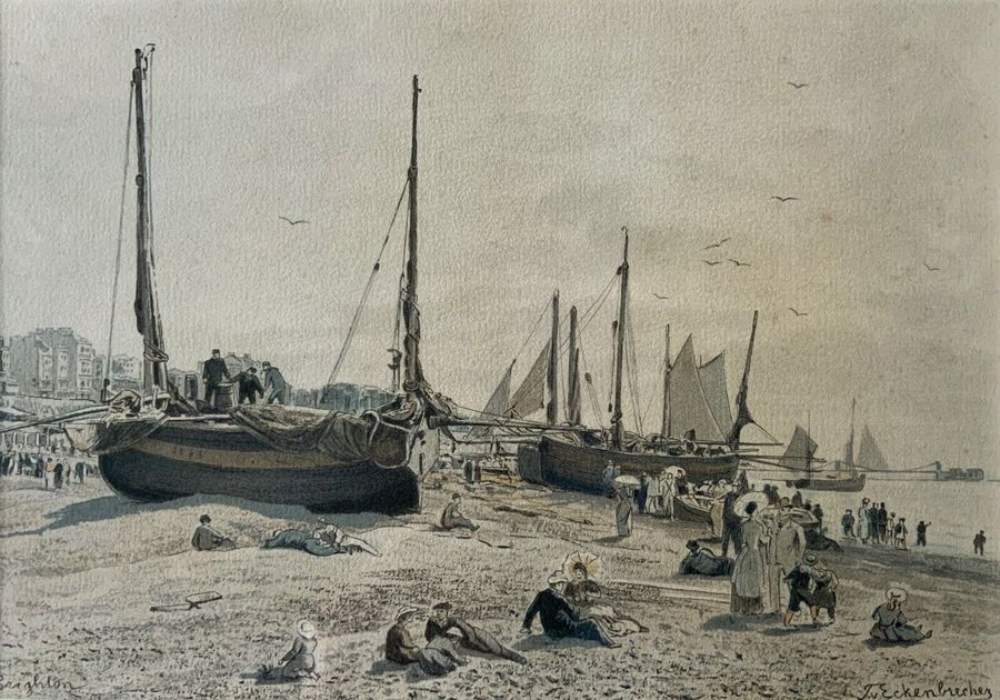 A FINE 19thc BRIGHTON BEACH PROPRIETARY DRAWING BY T. V Eckenbrecher (1842-1921)
