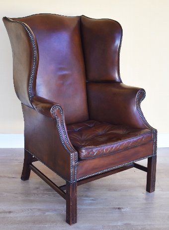 Antique Pair of Dublin Wing Back Armchairs | ANTIQUES.CO.UK