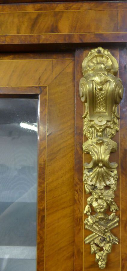 Antique Top Quality Victorian Burr Walnut Bookcase