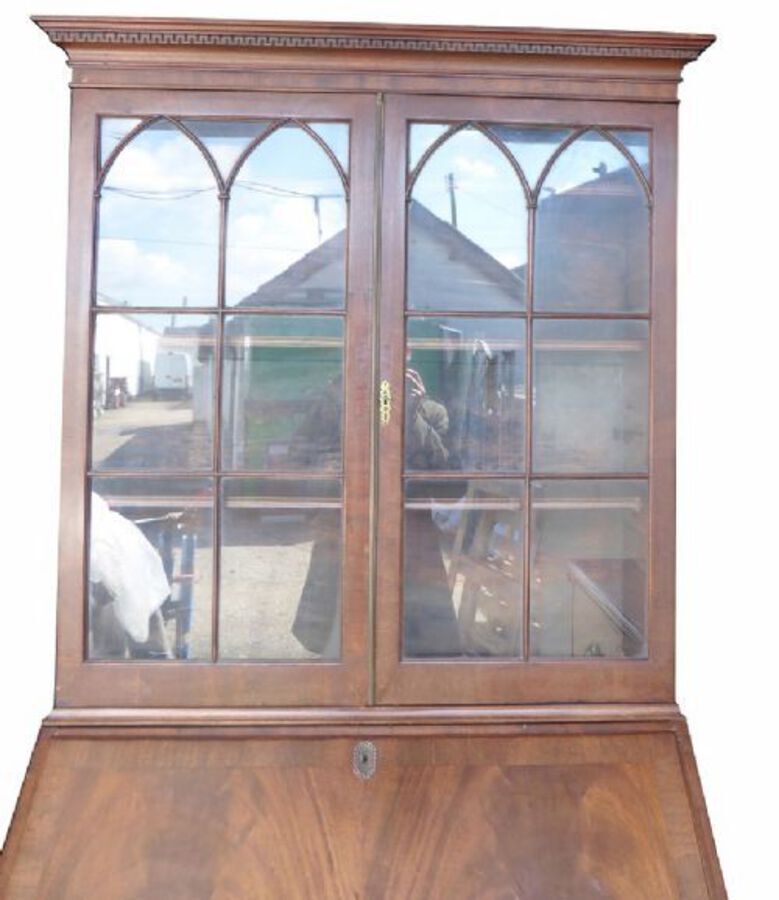 Antique George III Mahogany Bureau Bookcase