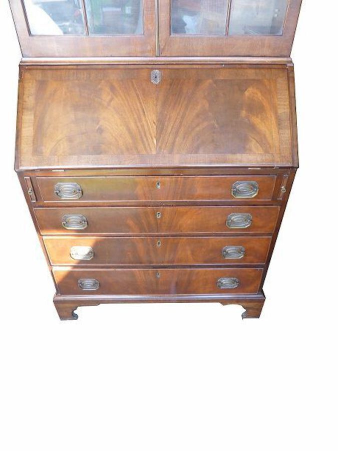 Antique George III Mahogany Bureau Bookcase