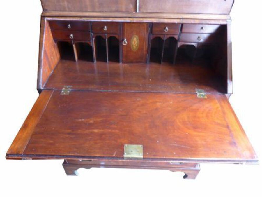 Antique George III Mahogany Bureau Bookcase