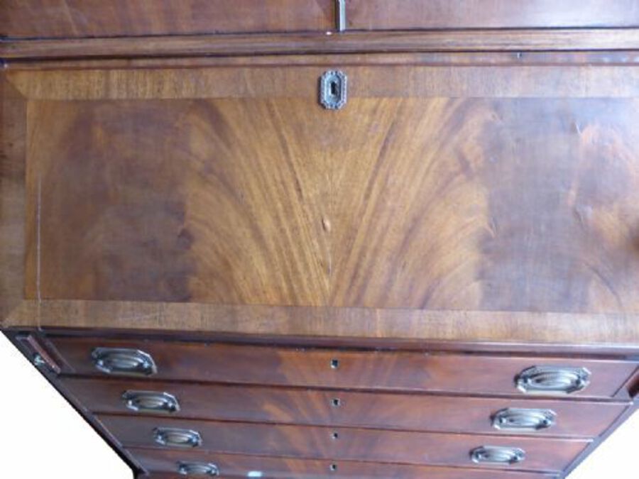 Antique George III Mahogany Bureau Bookcase