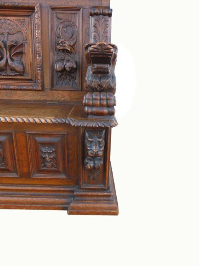 Antique Early 19th Century Fabulously Carved Bench 