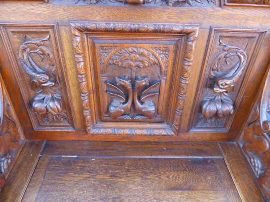 Antique Early 19th Century Fabulously Carved Bench 