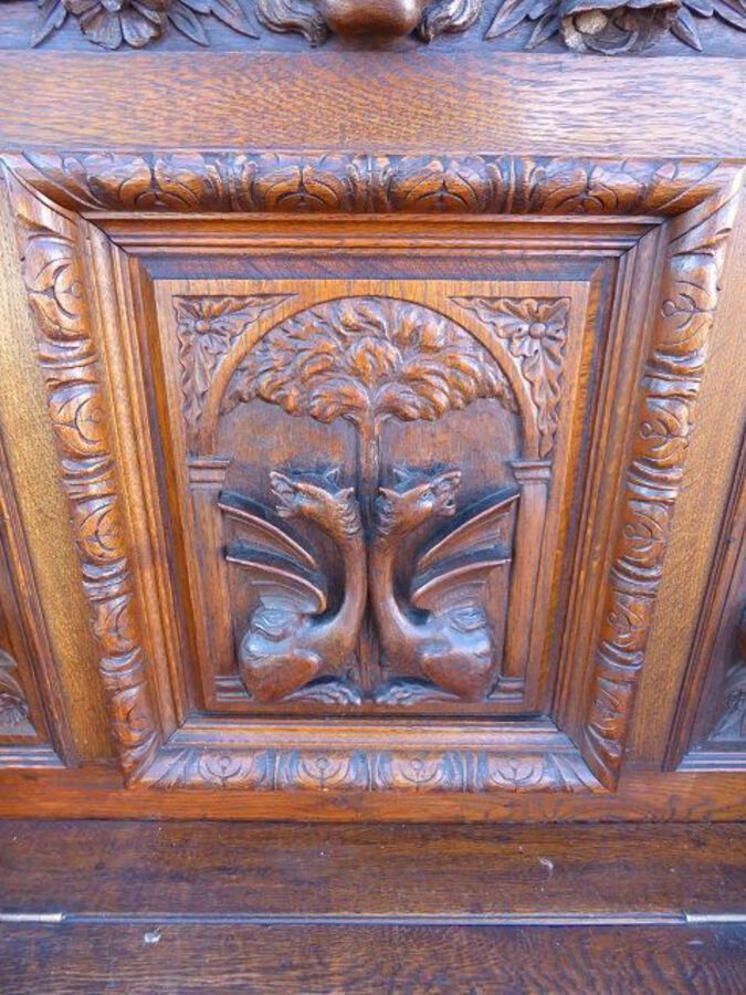 Antique Early 19th Century Fabulously Carved Bench 