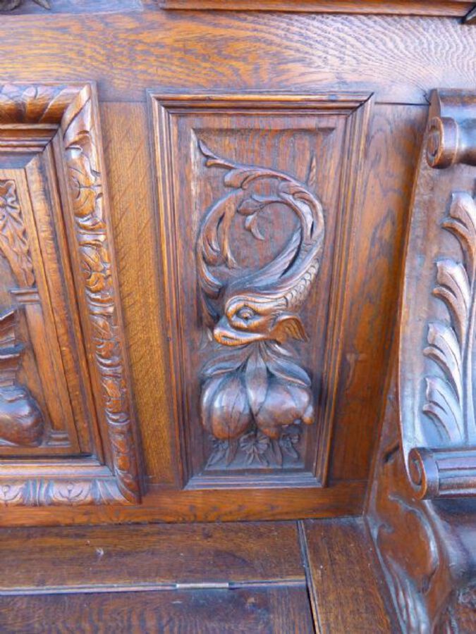 Antique Early 19th Century Fabulously Carved Bench 