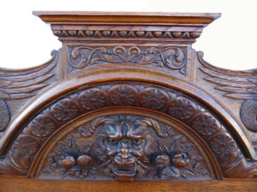 Antique Early 19th Century Fabulously Carved Bench 