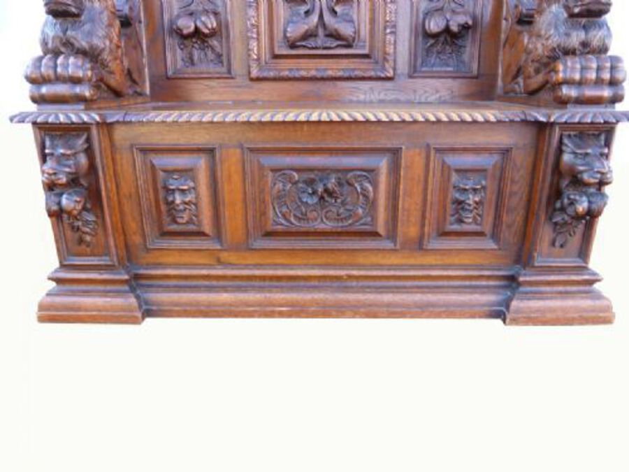 Antique Early 19th Century Fabulously Carved Bench 