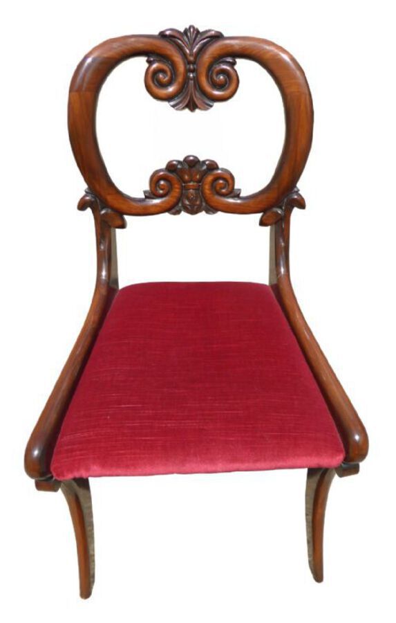 Antique Set of 8 William IV Solid Rosewood Dining Chairs