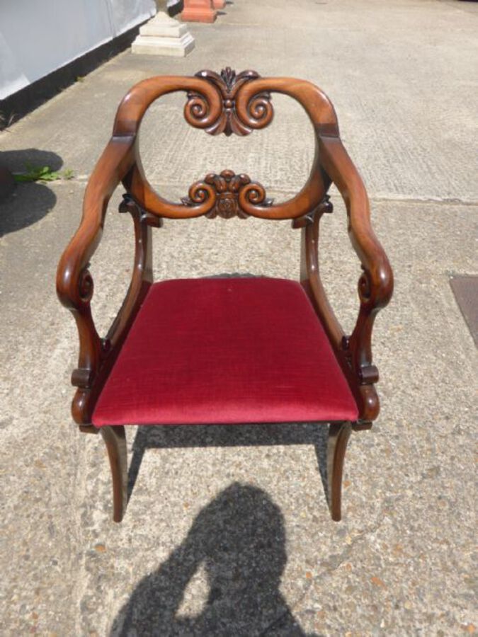 Antique Set of 8 William IV Solid Rosewood Dining Chairs