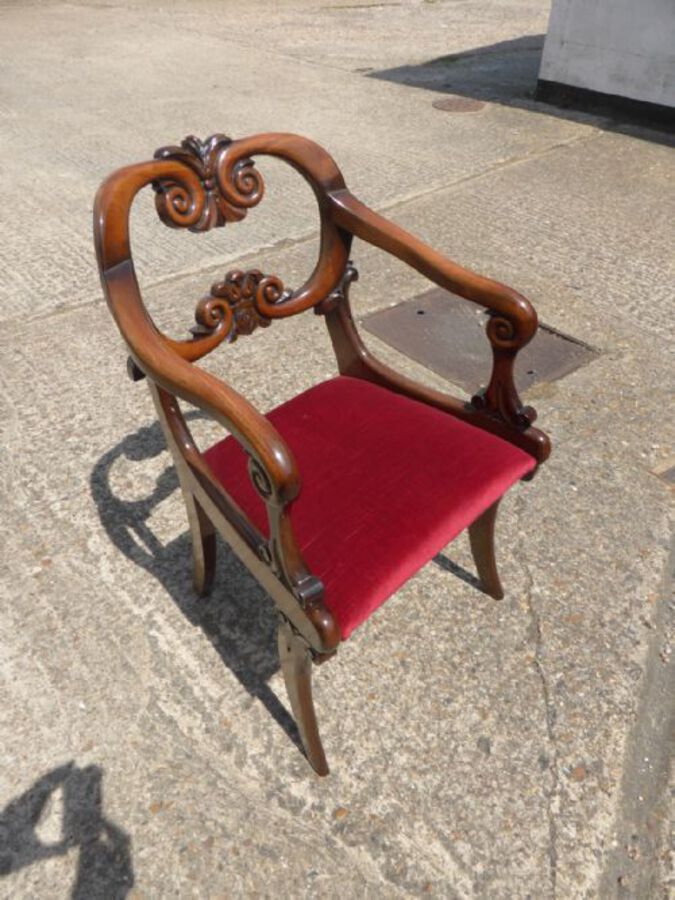 Antique Set of 8 William IV Solid Rosewood Dining Chairs