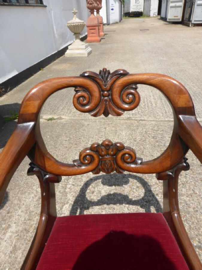 Antique Set of 8 William IV Solid Rosewood Dining Chairs