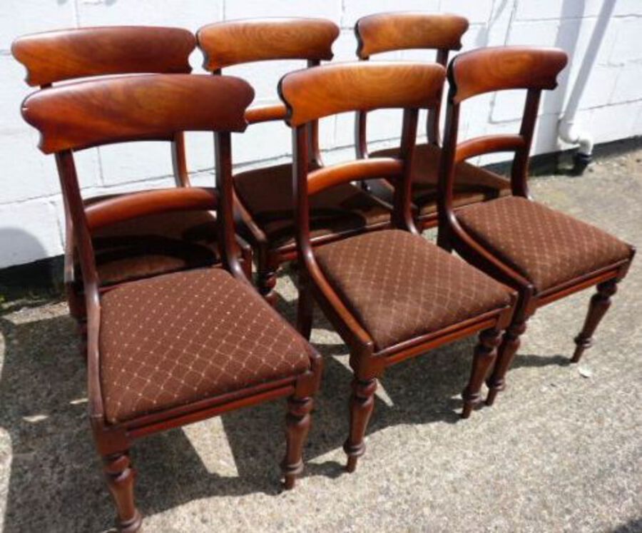 Antique Set of 6 Early Victorian Dining Chairs