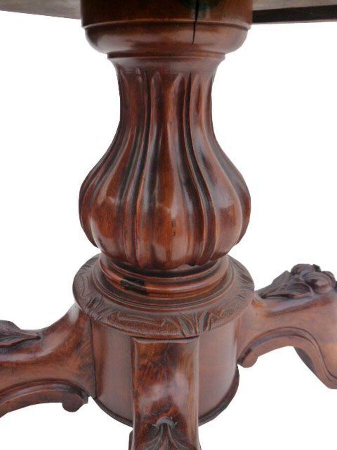 Antique Victorian Shaped Burr Walnut Breakfast Table 