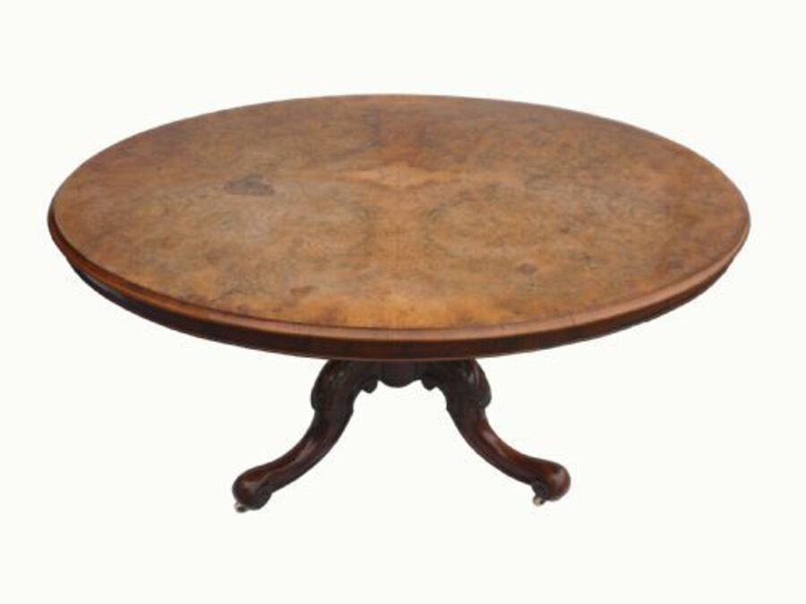 Victorian Burr Walnut Breakfast Table 