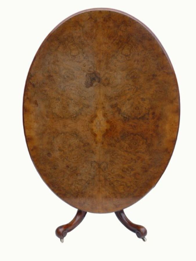 Antique Victorian Burr Walnut Breakfast Table 