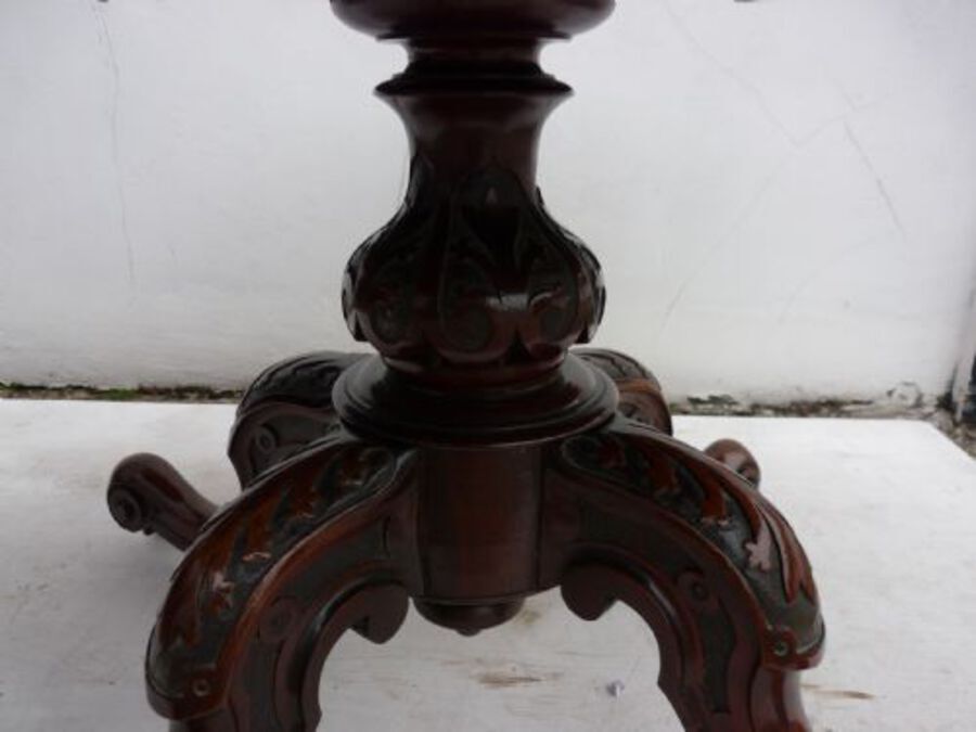 Antique Victorian Burr Walnut Breakfast Table 