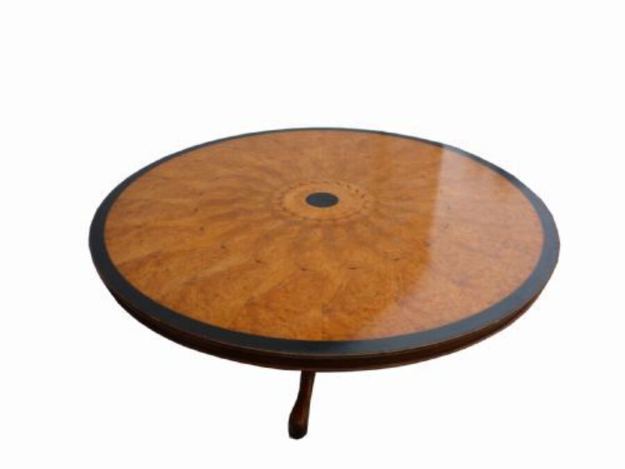 Antique Edwardian Satinwood Round Dining Table