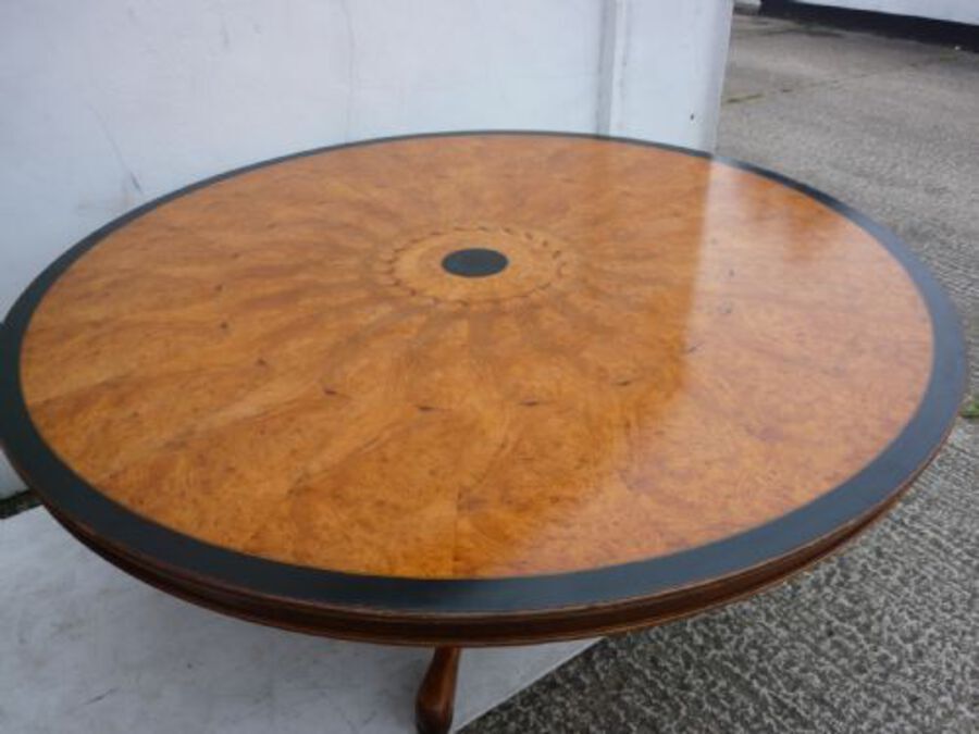 Antique Edwardian Satinwood Round Dining Table