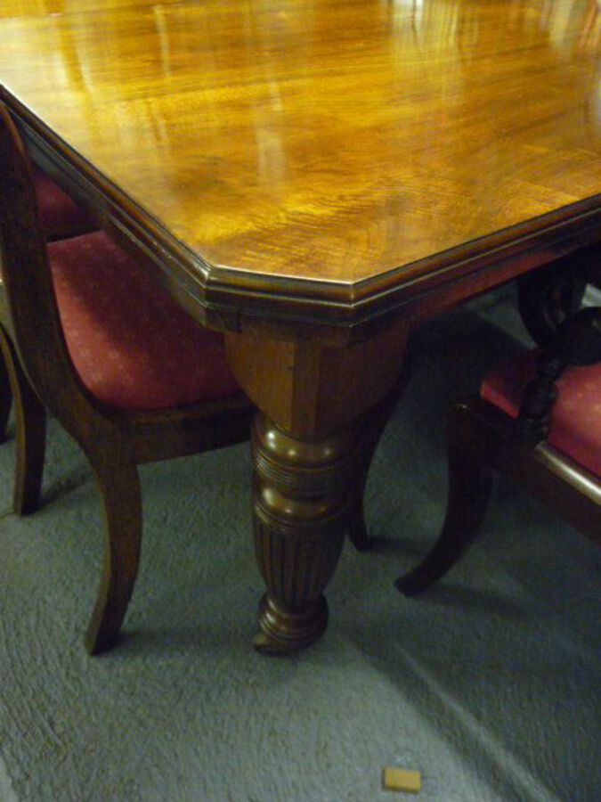 Antique Victorian Walnut Extending Dining Table 