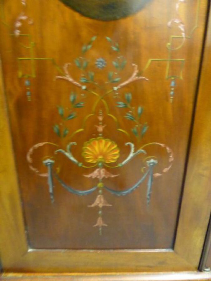 Antique Victorian Hand Painted Triple Wardrobe