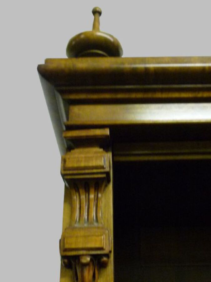 Antique Large Victorian Burr Walnut Bookcase