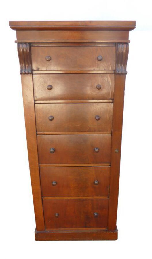 Antique Victorian Walnut Wellington Chest