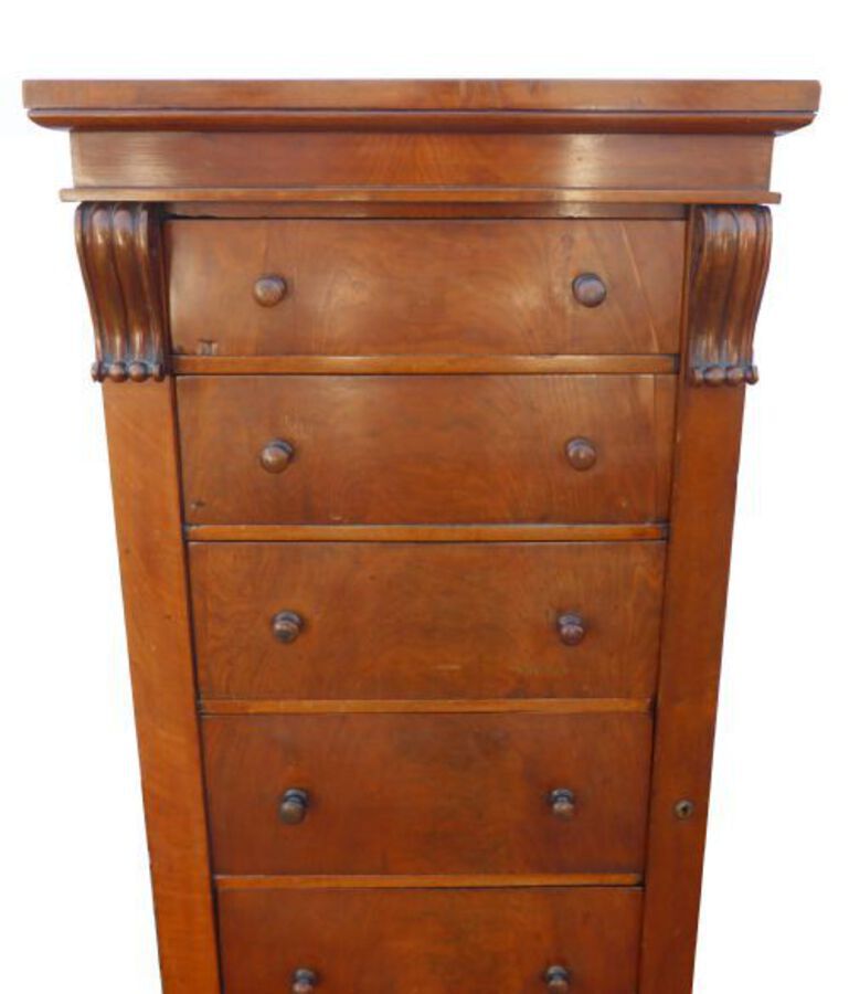 Antique Victorian Walnut Wellington Chest