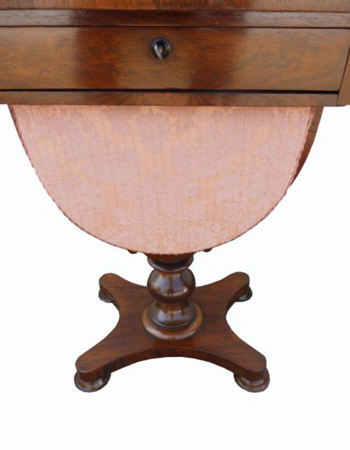 Antique William IV Rosewood Work Table with Games Top