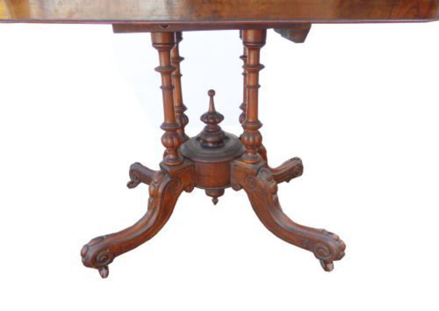Antique Victorian Burr Walnut Dining Table