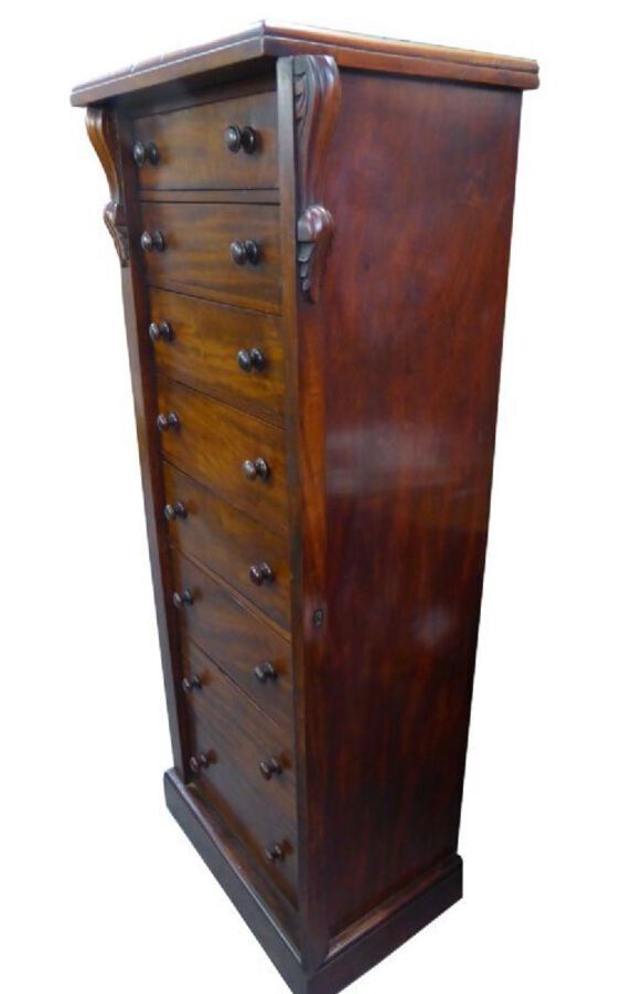 Antique Victorian Mahogany Wellington Chest