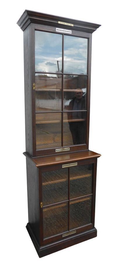 Antique Pair of Solid Oak Bookcases