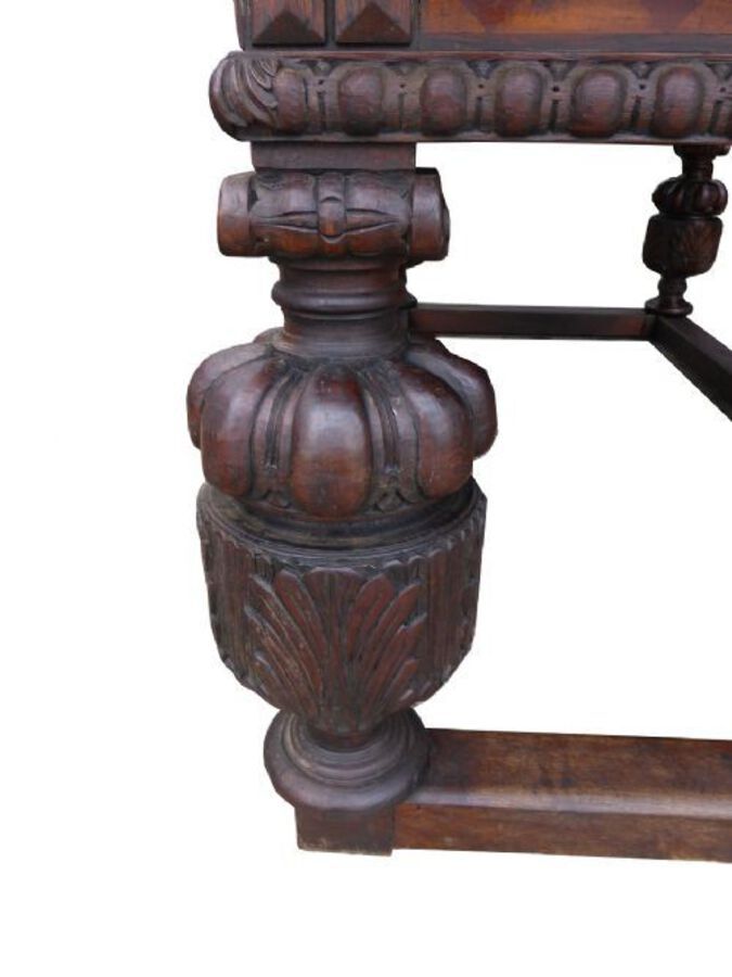 Antique 19th Century Large Oak Draw Leaf Refectory Table 