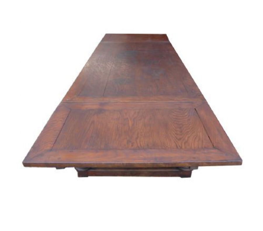 Antique 19th Century Large Oak Draw Leaf Refectory Table 
