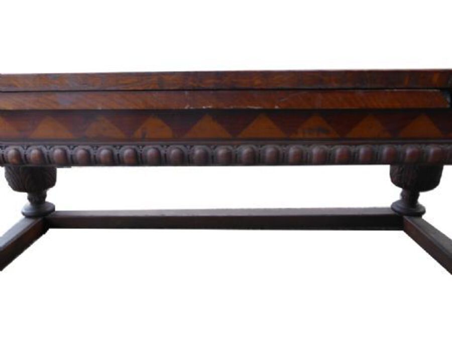 Antique 19th Century Large Oak Draw Leaf Refectory Table 