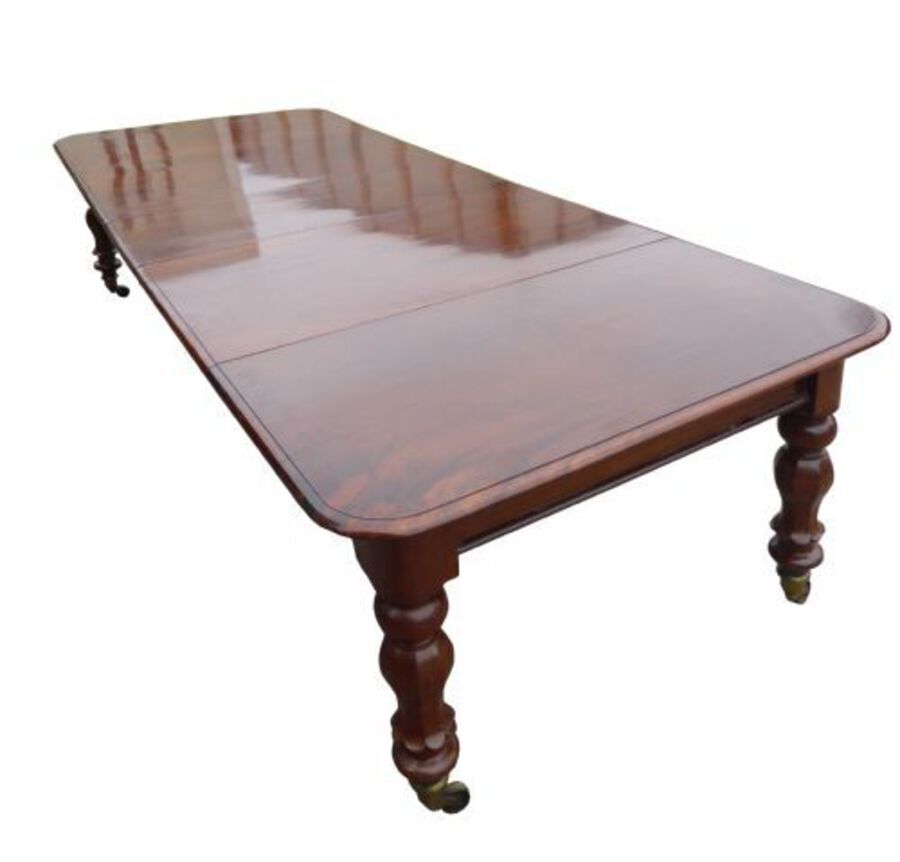 Large Victorian Mahogany 10 Seat Extending Dining Table 
