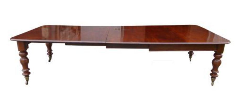 Antique Large Victorian Mahogany 10 Seat Extending Dining Table 