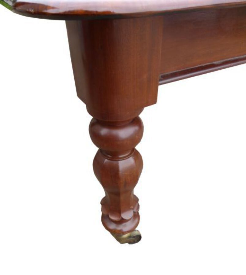 Antique Large Victorian Mahogany 10 Seat Extending Dining Table 
