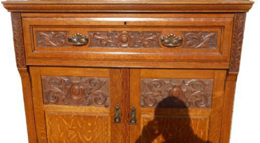 Antique Victorian Oak Secretaire Bookcase