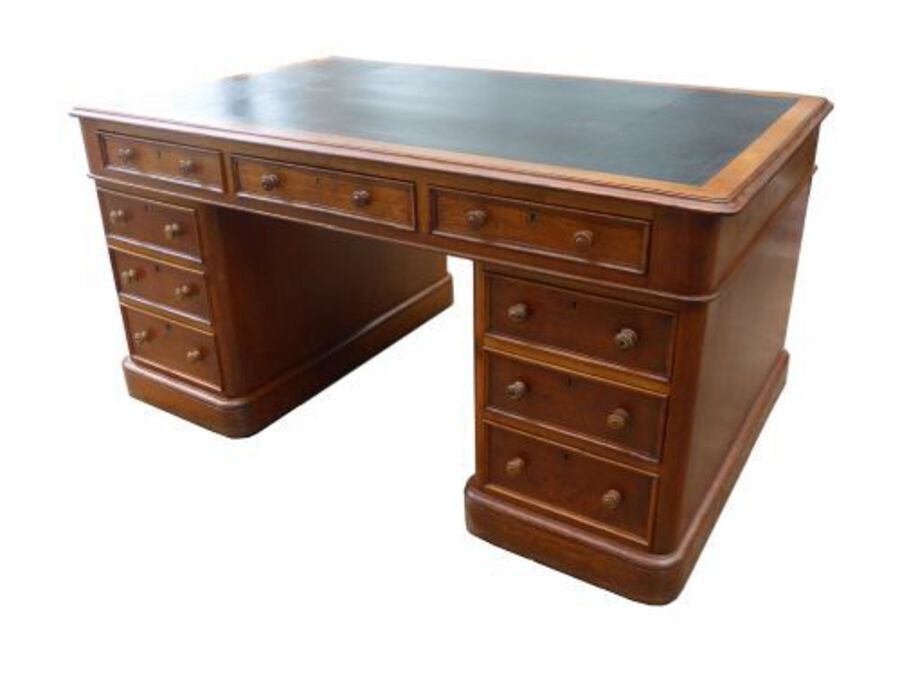 Antique Victorian Oak Partners Desk 