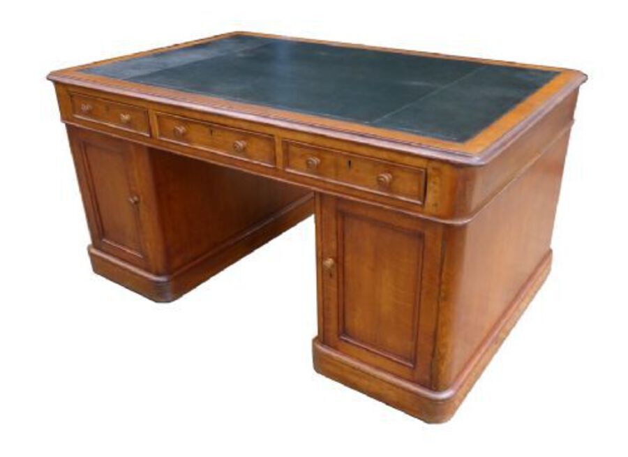 Antique Victorian Oak Partners Desk 