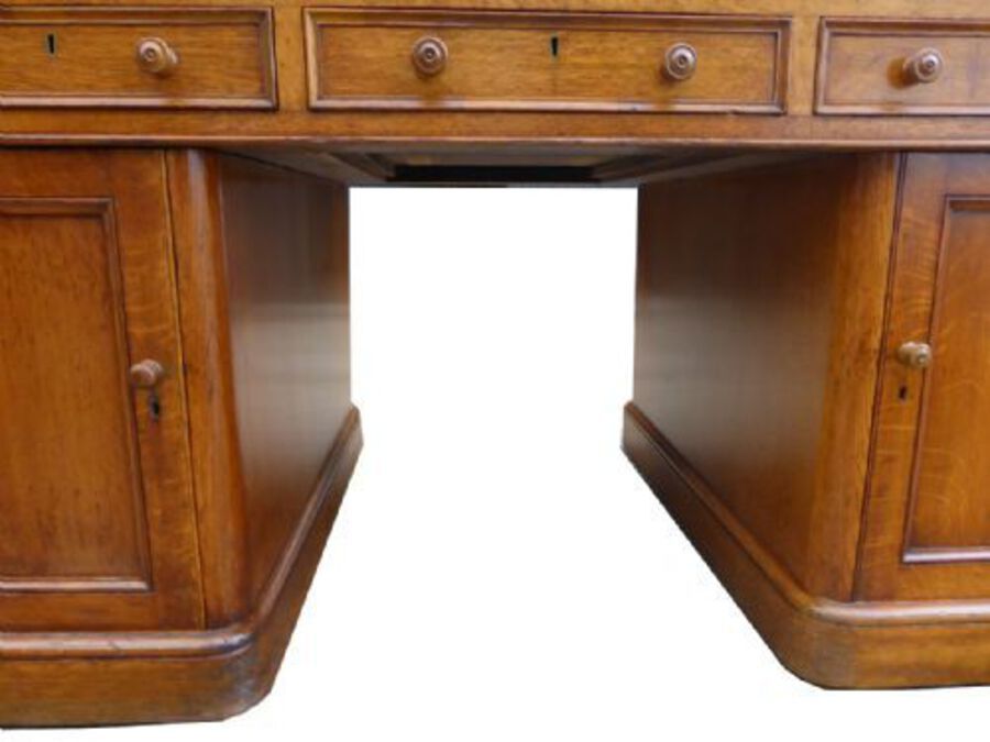 Antique Victorian Oak Partners Desk 