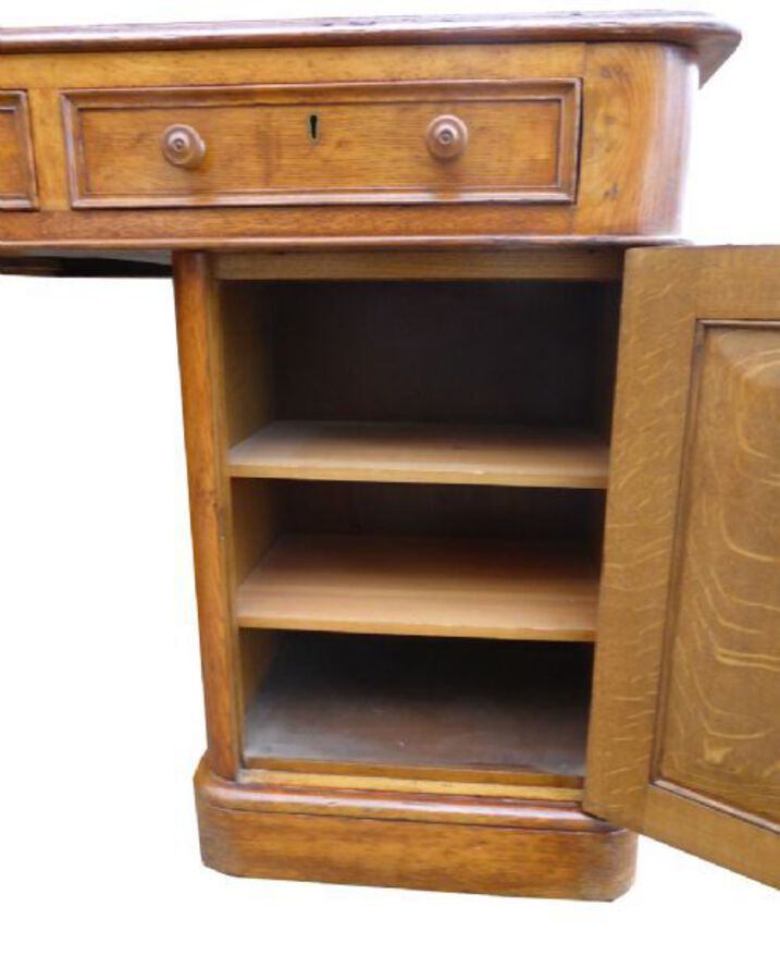 Antique Victorian Oak Partners Desk 