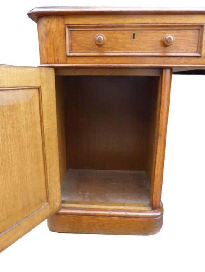 Antique Victorian Oak Partners Desk 